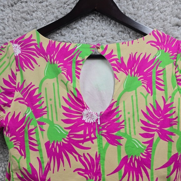Lilly Pulitzer Dress Womens 2 Pink Green Lined‎ Floral Colorful Resort Vacation - Picture 9 of 12